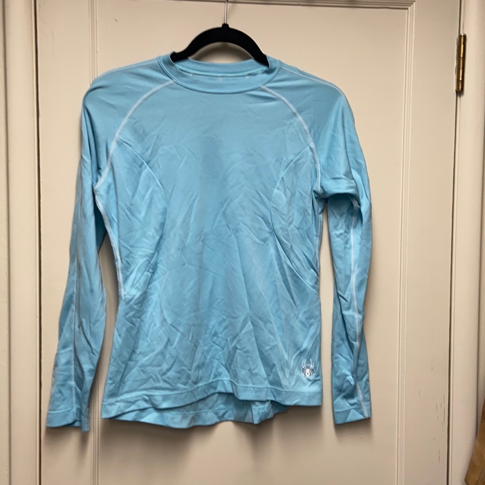Spyder Light Blue Base Layer sz S